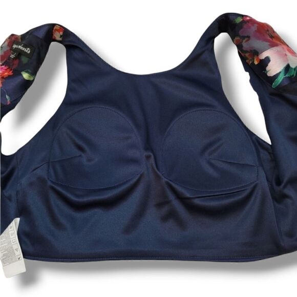 NEW Sequin Hearts 2PC Formal Shadow Stripe Floral Skirt Set in Navy Blue Sz 3/27 - Picture 7 of 16